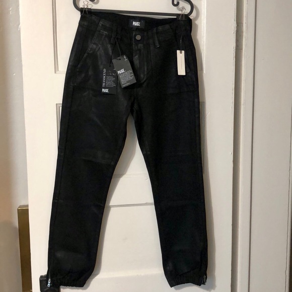 Anthropologie Paige Mayslie High-Rise Coated Denim Joggers - Picture 9 of 16